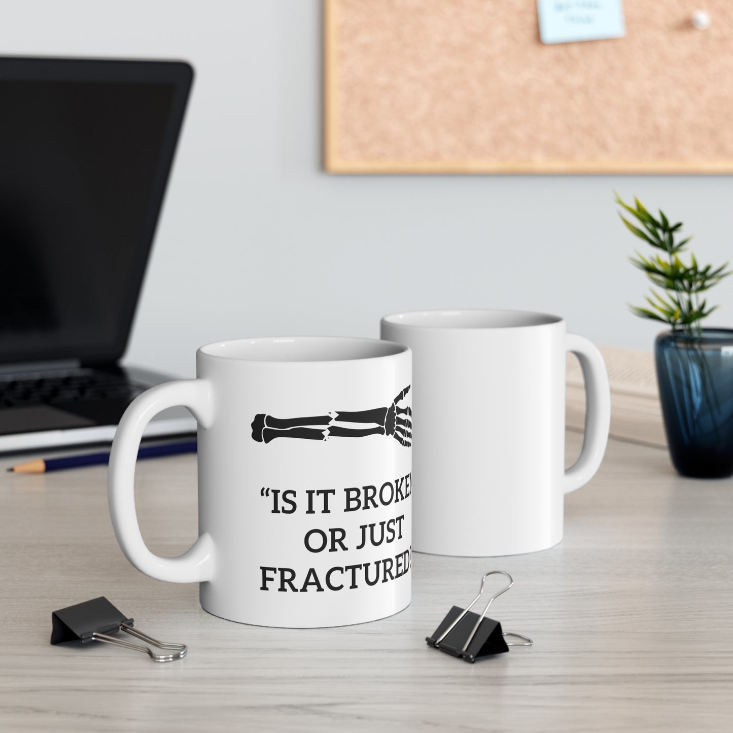 Broken or Fractured White Mug 11oz