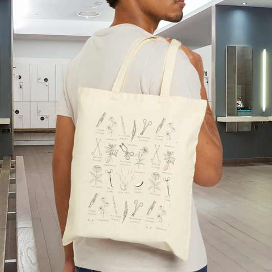 Blooms & Blades Canvas Tote Bag